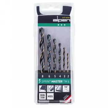 ALPEN-MAYKESTAG Sprint Master TM 6 2-3-4-5-6-8 mm Σετ σπειροειδών τρυπανιών HSS-G σε πλαστική θήκη