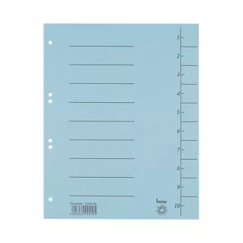 Bene 100 Διαχωριστικά φύλλα μπλε - A4 Document Dividers, Blue, 100 Sheets