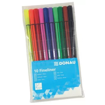 Donau Elektronik 10 DONAU Fineliner Αναμεμιγμένα Χρώματα 0,4 mm