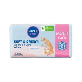 NIVEA Baby Soft & Cream Μωρομάντηλα 4x57