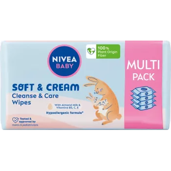 NIVEA Baby Soft & Cream Μωρομάντηλα 4x57
