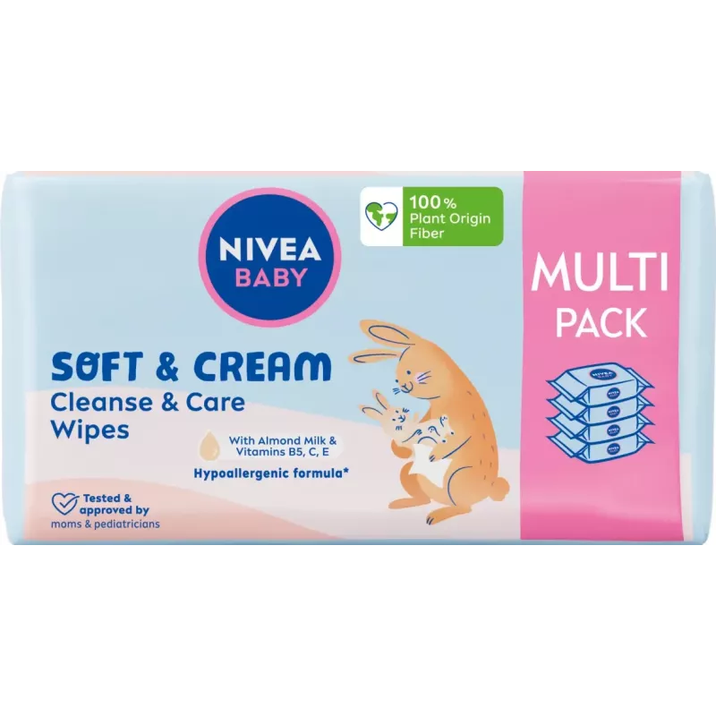 NIVEA Baby Soft & Cream Μωρομάντηλα 4x57