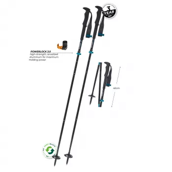 Komperdell Fx Lite Carbon Vario Approach Μπαστούνια Trekking, Μπλε