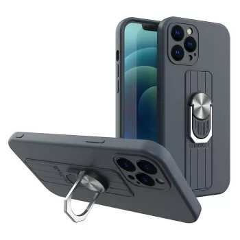 HURTEL Ring Case θήκη σιλικόνης με υποδοχή δακτύλου και βάση στήριξης για Xiaomi Poco X4 Pro 5G μπλε