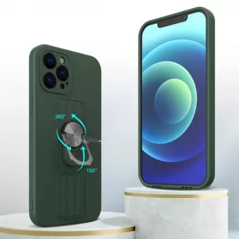 HURTEL Ring Case θήκη σιλικόνης με υποδοχή δακτύλου και βάση στήριξης για Xiaomi Poco X4 Pro 5G μπλε