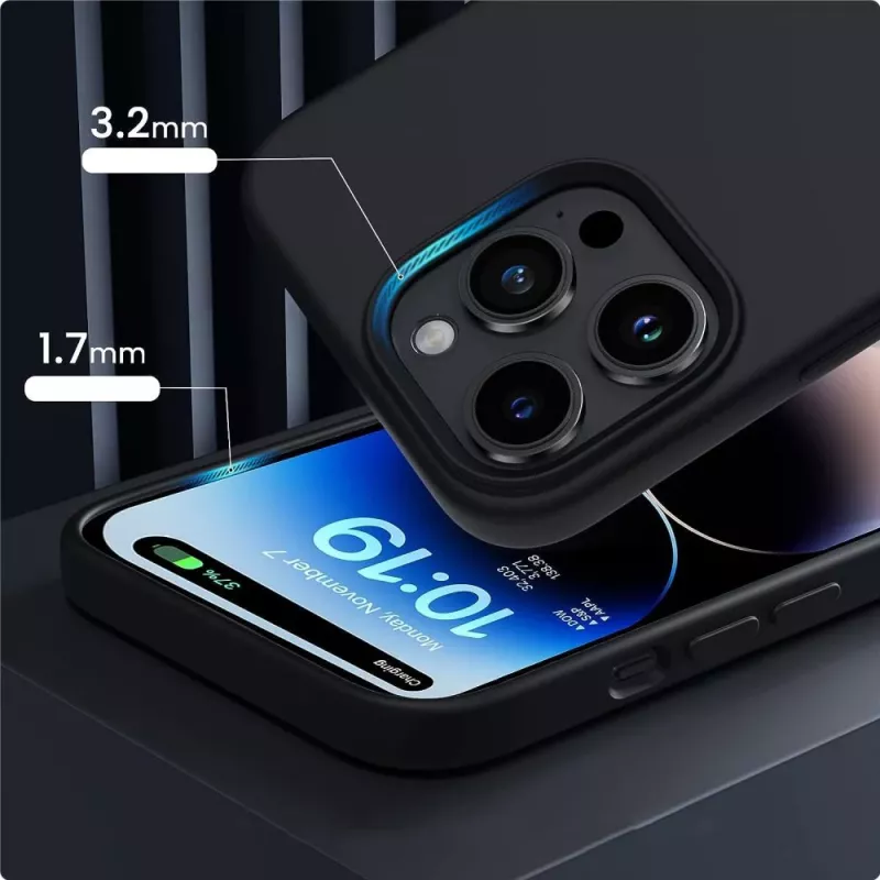 Tech-Proteckt Silicone MagSafe θήκη iPhone 15 ματ μαύρο