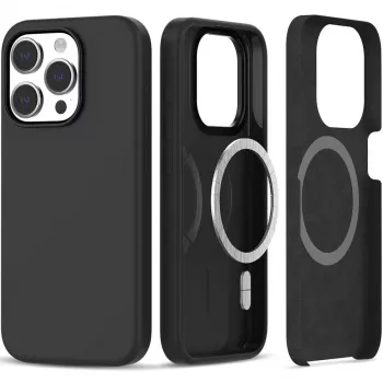 Tech-Proteckt Silicone Magsafe θήκη iPhone 15 Pro Max ματ μαύρο