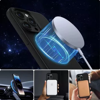 Tech-Proteckt Silicone Magsafe θήκη iPhone 15 Pro Max ματ μαύρο