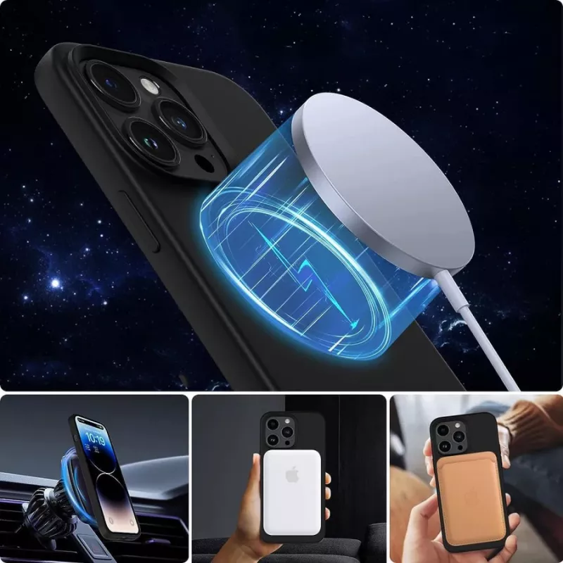 Tech-Proteckt Silicone Magsafe θήκη iPhone 15 Pro Max ματ μαύρο