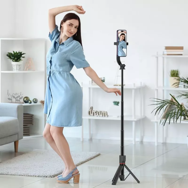 Tech-Protect L04S MagSafe selfie stick με τρίποδο, μαύρο