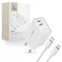 TECH-PROTECT C35W φορτιστής δικτύου 2 θυρών PD 35W + καλώδιο Lightning λευκό