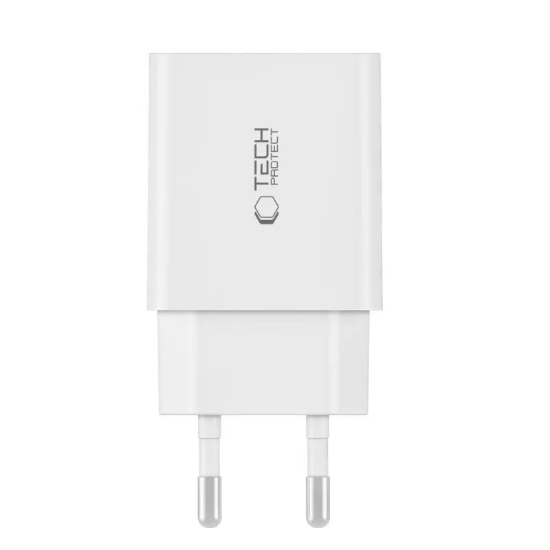 TECH-PROTECT C35W φορτιστής δικτύου 2 θυρών PD 35W + καλώδιο Lightning λευκό