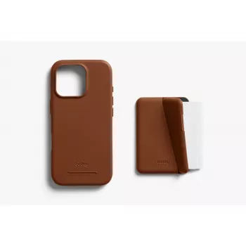 Θήκη δερμάτινη Bellroy με μαγνητικό πορτοφόλι για iPhone 16 Pro, καφέ