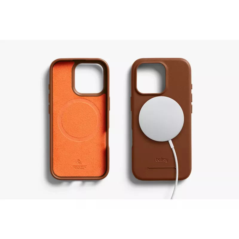 Θήκη δερμάτινη Bellroy με μαγνητικό πορτοφόλι για iPhone 16 Pro, καφέ