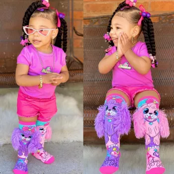 MADMIA παιδικές κάλτσες μέχρι το γόνατο Coco In Parris Puppy 3D αυτιά από λούτρινο MM172