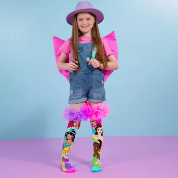MADMIA Disney Princess 3D κάλτσες μέχρι το γόνατο για κορίτσια - 1 ζευγάρι - παιδικό νούμερο παπουτσιού US 10-3