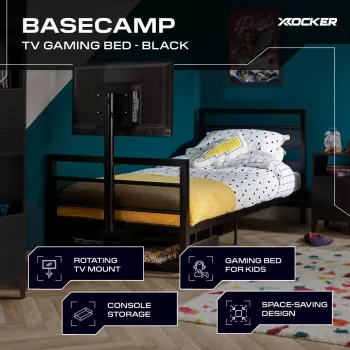 XROCKER Μονό Κρεβάτι Gaming Μαύρο