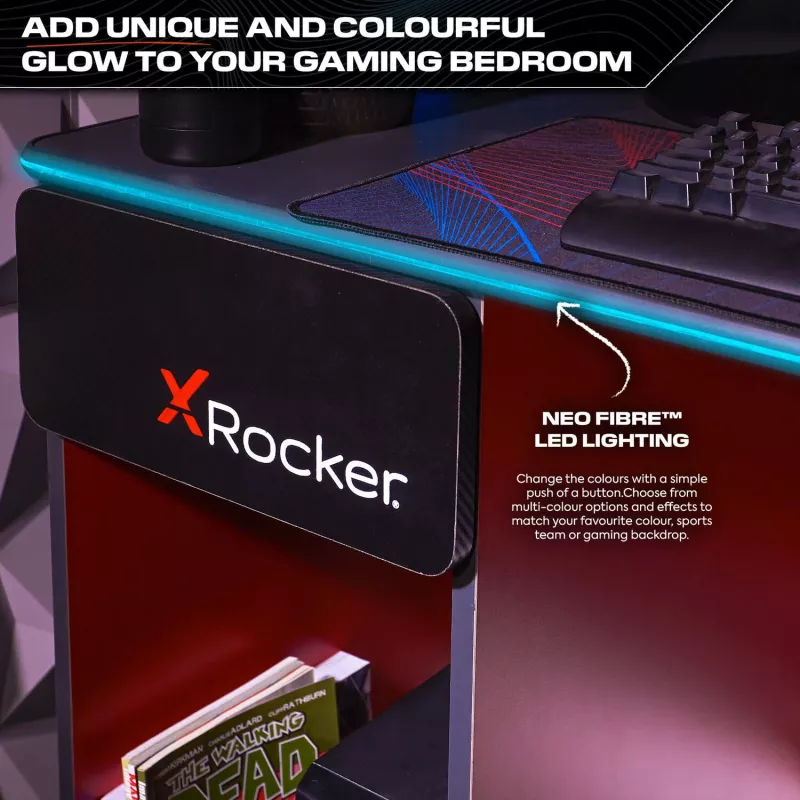 XROCKER Γραφείο Gaming Γκρι-Κόκκινο