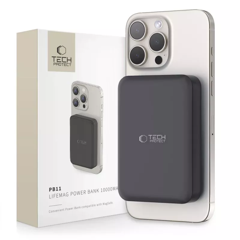 TECH-PROTECT PB11 LIFEMAG MagSafe Power Bank 10000mAh Μαύρο