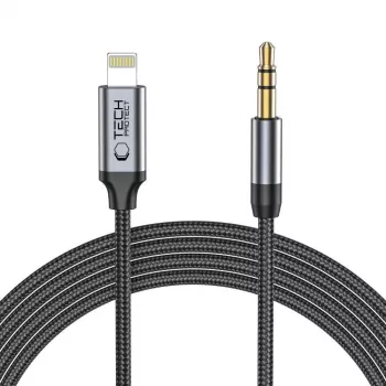 TECH-PROTECT UltraBoost Καλώδιο Lightning σε AUX Mini Jack 3.5mm 100cm Μαύρο