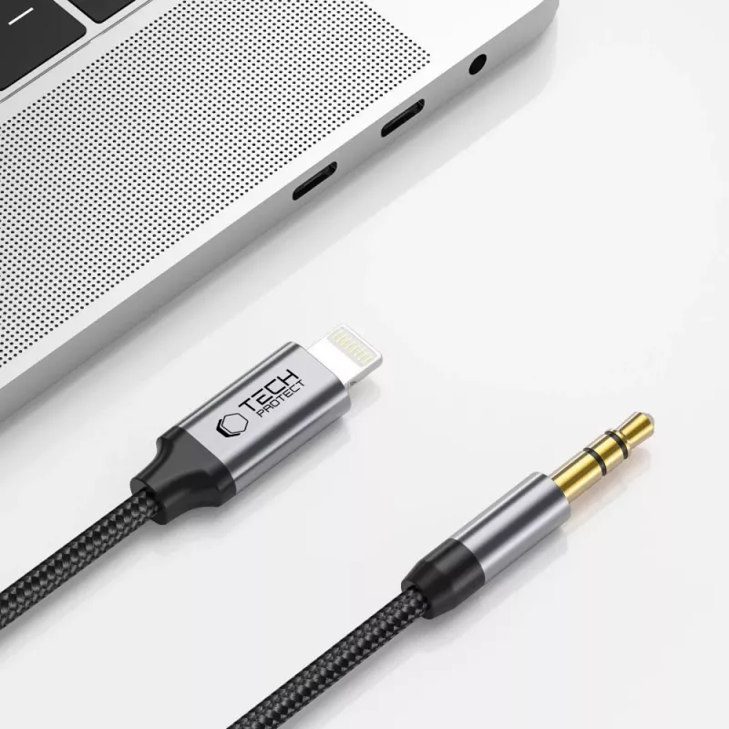 TECH-PROTECT UltraBoost Καλώδιο Lightning σε AUX Mini Jack 3.5mm 100cm Μαύρο