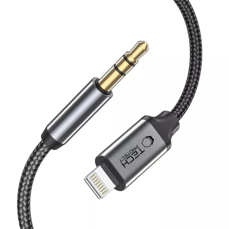 TECH-PROTECT UltraBoost Καλώδιο Lightning σε AUX Mini Jack 3.5mm 100cm Μαύρο