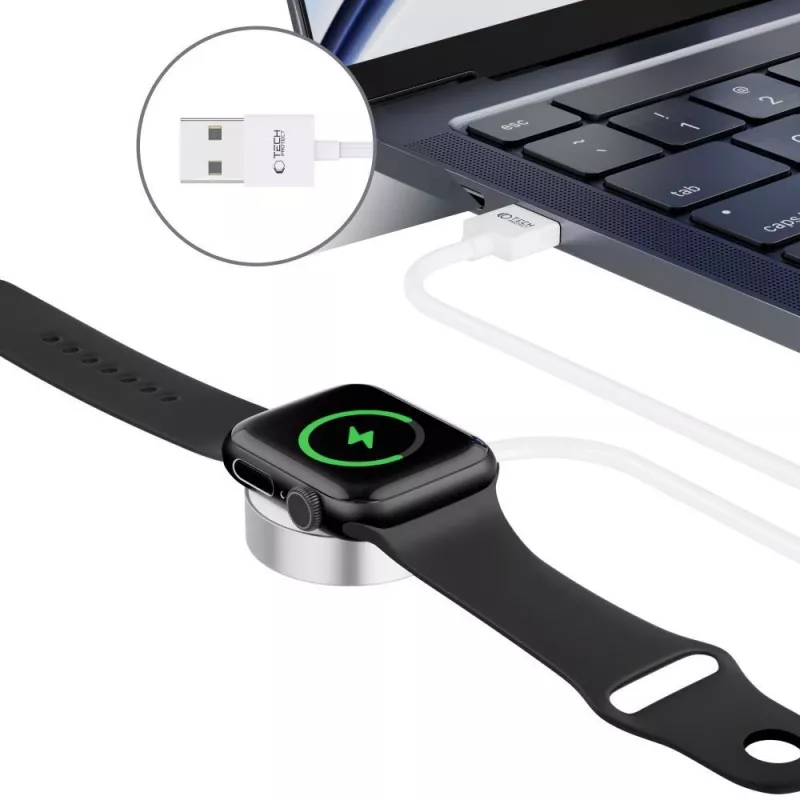 TECH-PROTECT ULTRABOOST Μαγνητικό καλώδιο φόρτισης 120cm Apple Watch Λευκό