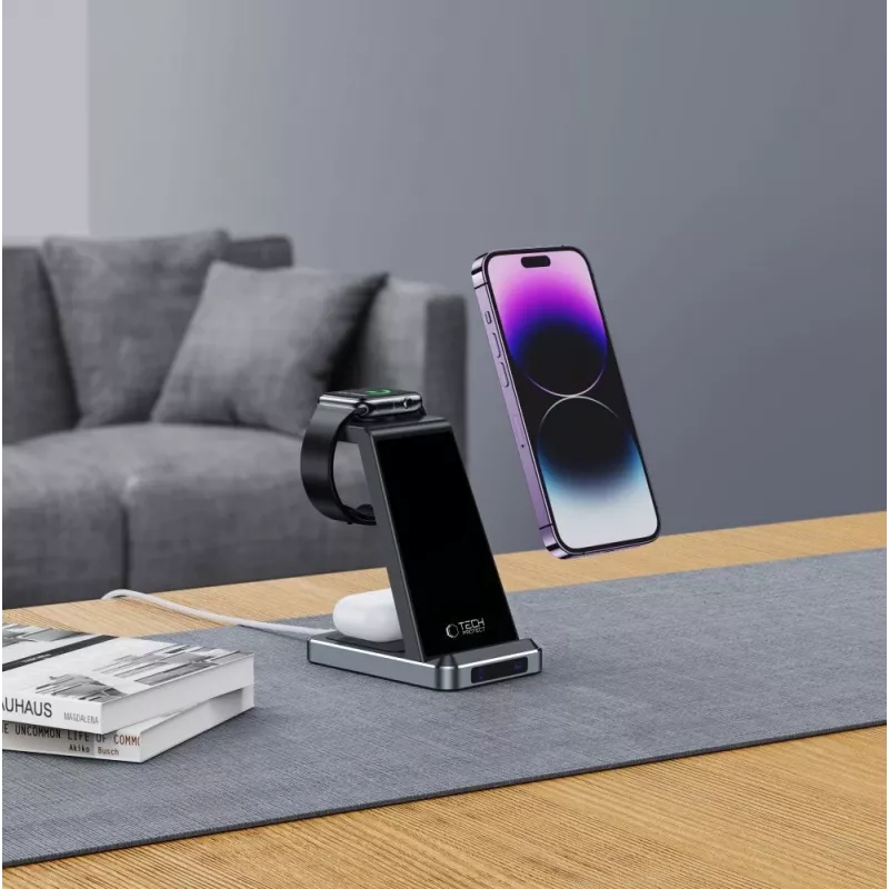 Tech-Protect QI15W-A26 Σταθμός ασύρματης φόρτισης 3IN1 Μαύρο
