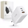 TECH-PROTECT C65W Φορτιστής δικτύου 3 θυρών PD 65W / QC3.0 Λευκό