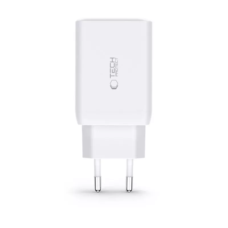 TECH-PROTECT C65W Φορτιστής δικτύου 3 θυρών PD 65W / QC3.0 Λευκό