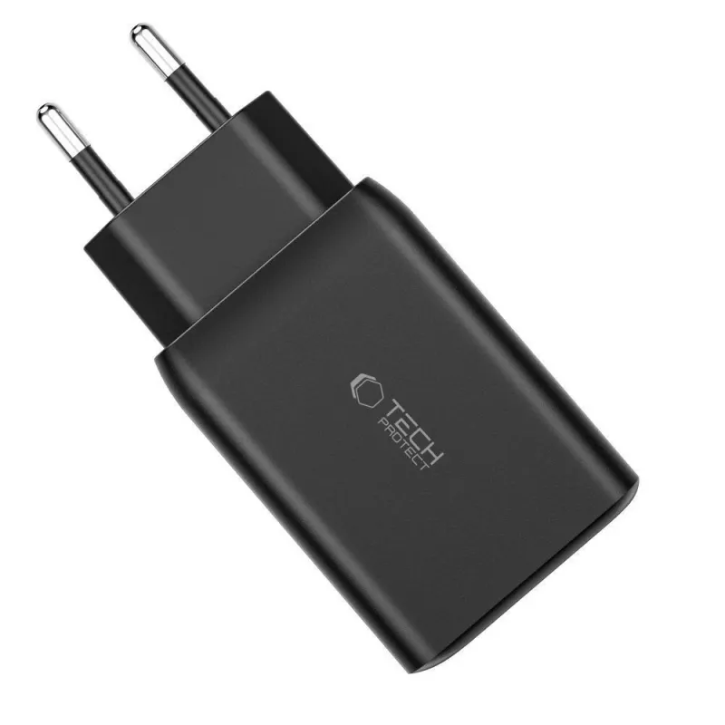 TECH-PROTECT C65W Φορτιστής δικτύου 3 θυρών PD 65W / QC3.0 Λευκό