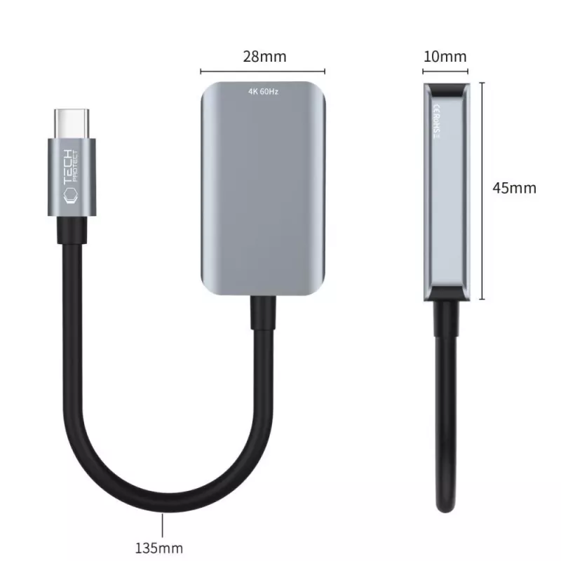 TECH-PROTECT ULTRABOOST Προσαρμογέας USB-C σε HDMI 4K 60Hz Μαύρο