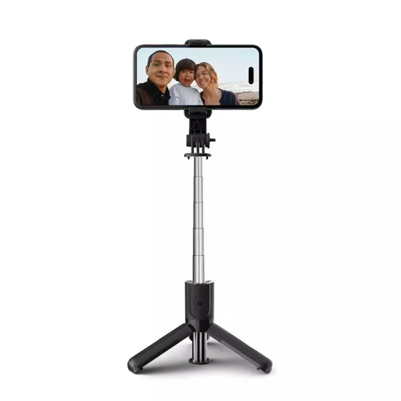 Tech-Protect L02S Selfie Stick Τρίποδο με τηλεχειριστήριο Bluetooth, Μαύρο