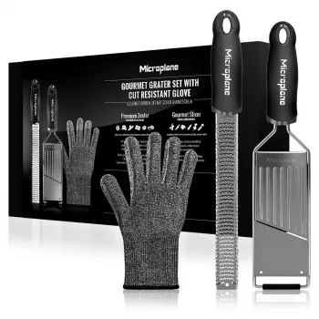 Microplane Gourmet σετ τριφτών + προστατευτικό γάντι