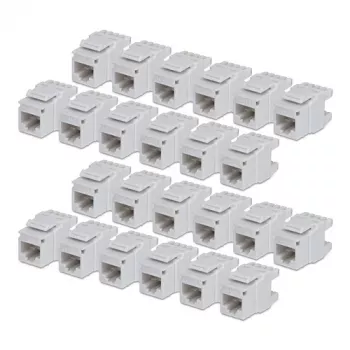 StarTech.com Cat6 Keystone Jack Συσκευασία 24 τεμ., RJ45 Ethernet Keystone Κουπλέρ, UTP Cat6 Πρίζα Τοίχου, 180 Μοίρες 110 Punch Down, Λευκό