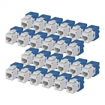 StarTech.com Cat6 Keystone Jack Συσκευασία 24 τεμ. 180 Μοίρες Χωρίς Εργαλεία RJ45 Ethernet Keystone Κουπλέρ, UTP, Λευκό