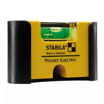 STABILA Type 81 S Pocket Electric Αλφάδι, 7 cm, Κίτρινο, Ακρίβεια 1,0 mm/m, με Μαγνήτη και Κλιπ Ζώνης