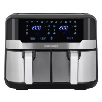 HEINRICH'S HFR 8214 Διπλή Φριτέζα Θερμού Αέρα 2 x 4,5 L = 9,0 L 1300-2400 W Μαύρο-Ασημί