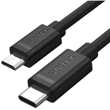 UNITEK Καλώδιο USB-C σε Micro USB 1m Μαύρο Y-C473BK