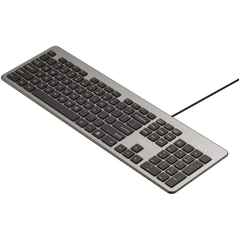 UNITEK SlimTap Ενσύρματο πληκτρολόγιο γραφείου, USB-A, Γκρι