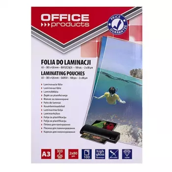 PBS CONNECT OFFICE PRODUCTS Μεμβράνη πλαστικοποίησης A3 2x80 μικρά γυαλιστερή 100 φύλλα διαφανή