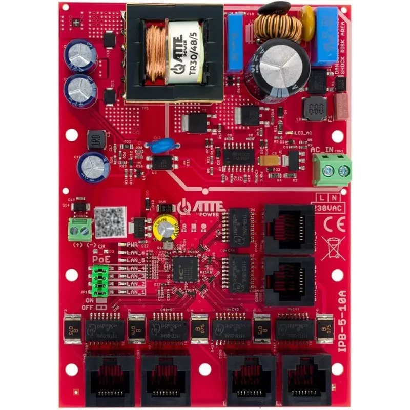 ATTE IPB-5-10A-OF Switch PoE 6 θυρών με ενσωματωμένη τροφοδοσία