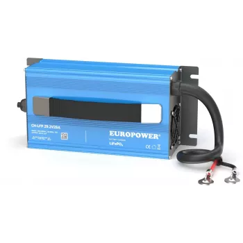EUROPOWER CH-LFP/24/25 φορτιστής μπαταρίας LiFePO4 29,2V 25A M8 ακροδέκτες δακτυλίου