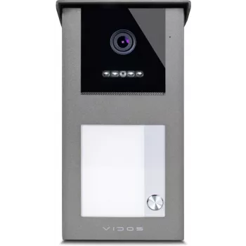 VIDOS IPX S101-1 εξωτερικό πάνελ με αναγνώστη RFID, κάμερα 2MP, PoE, μαύρο