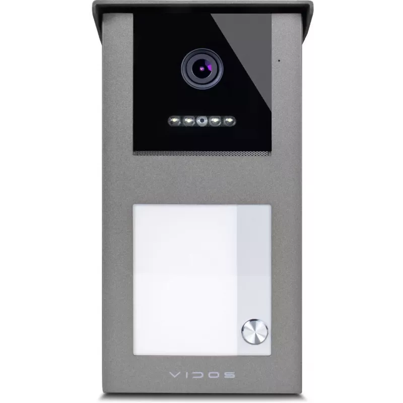 VIDOS IPX S101-1 εξωτερικό πάνελ με αναγνώστη RFID, κάμερα 2MP, PoE, μαύρο