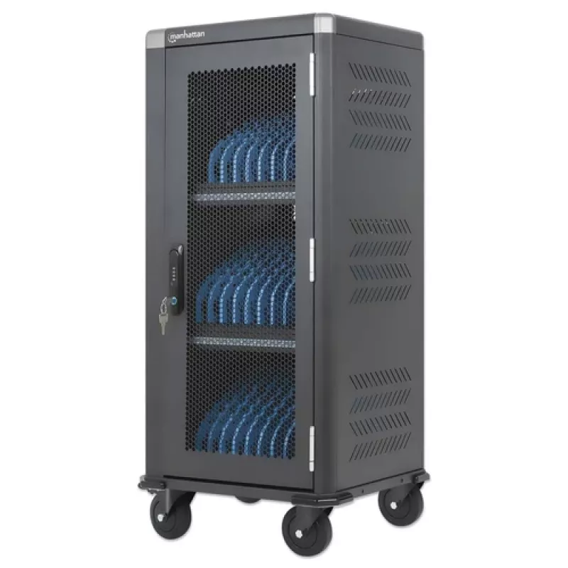 Manhattan 181471 30-Bay USB-C-Ladewagen, 30 W pro Port, Μαύρο