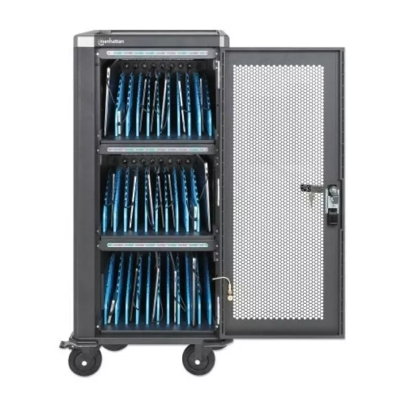 Manhattan 181471 30-Bay USB-C-Ladewagen, 30 W pro Port, Μαύρο