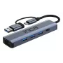 INCA Hub IUTP-5T USB-C/A auf 3x USB-A 3.0 / RJ45 5 Gbit/s Γκρι
