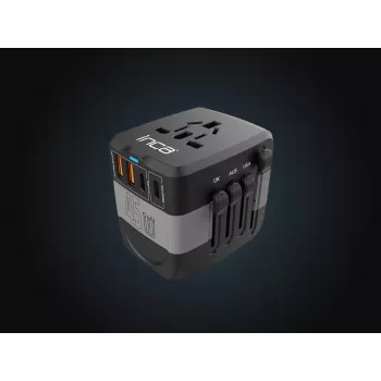 INCA Universal Travel Adapter USA/EU/UK/AUS Μαύρο
