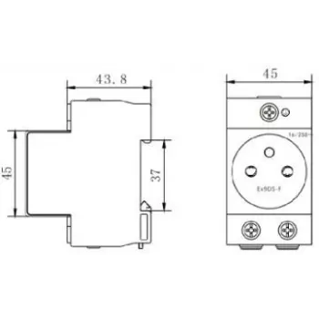 Noark Ex9DS-F 106194 Πρίζα μονάδας, ράγα DIN TH-35, 2,5 M, Schuko (Type F), 16 A, 250 V, Λευκό/Γκρι